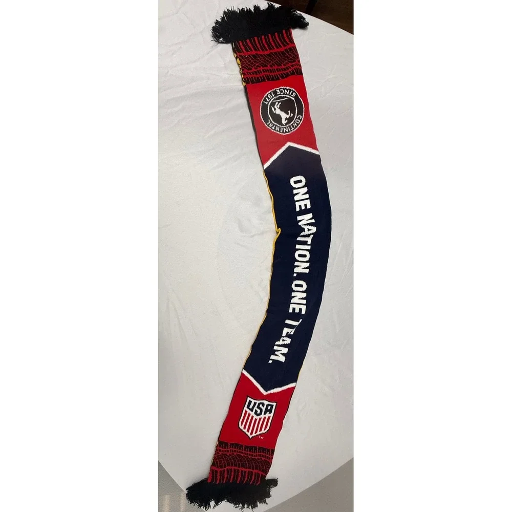 US Soccer Continental Tire Scarf One Nation One Team Reversible Knit Soccer Fan